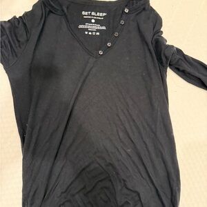 Set Active Fitted Black Sleep Henley